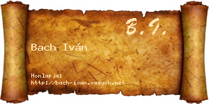 Bach Iván névjegykártya